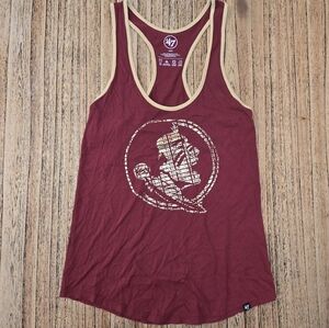 47‎ Women's Burgundy and Beige Tank Top